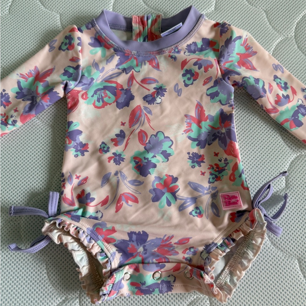Ruffle Butts Princess Meadow Rashguard Swimsuit